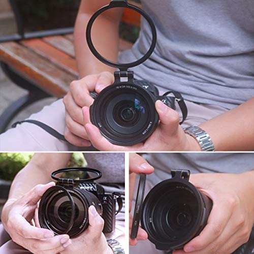 Kiowon フィルターホルダー カメラフィルター＆ ND減光フィルター対応 レンズフリップマウントブラケット クイックリリースリング DSLRカメラアクセサリー アルミ合金製 適合サイズ6個選択可能 (67mm)