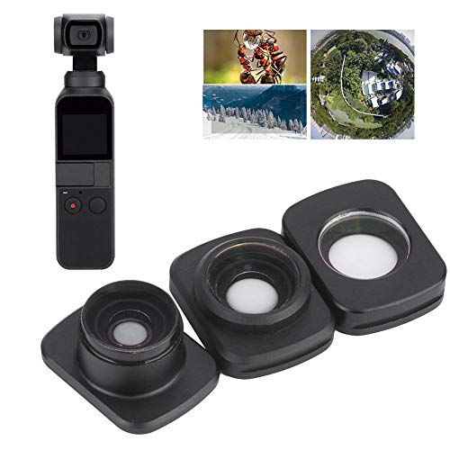 カメラレンズフィルター 3本セット マイクロワイドアングル/ 10倍/魚眼レンズフィルターレンズセット OSMO POCKETカメラアクセサリー用
