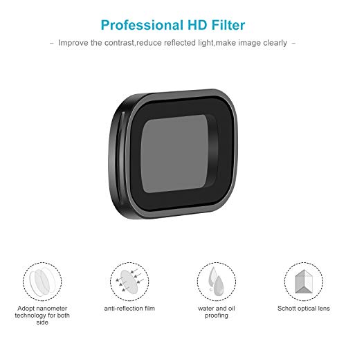 Neewer 磁気NDフィルターセット DJI Osmo Pocketジンバルハンドヘルドカメラに対応 マルチコーティングND4 ND8 ND16フィルター、キャリングバッグ付き 屋外撮影用（ブラックアルミ合金フレーム）