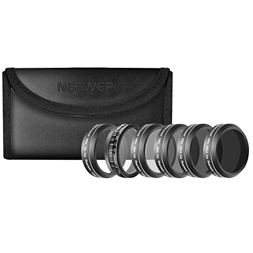 Neewer 6個フィルターセット「黒」　UV、CPL、ND4、ND8、ND16とND32フィルター　DJI Phantom 4 Pro Drone Quadcopterに対応　光学ガラス製、アルミ合金フレーム　防水MRC 16層コーティング