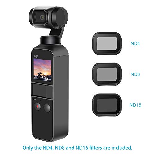 Neewer 磁気NDフィルターセット DJI Osmo Pocketジンバルハンドヘルドカメラに対応 マルチコーティングND4 ND8 ND16フィルター、キャリングバッグ付き 屋外撮影用（ブラックアルミ合金フレーム）