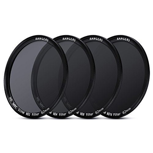 Rangers 62mm レンズフィルター 減光フィルター ND フィルターセット ND2 ND4 ND8 ND16 フィルター フィルターケース クリーニングペン クロス RA019