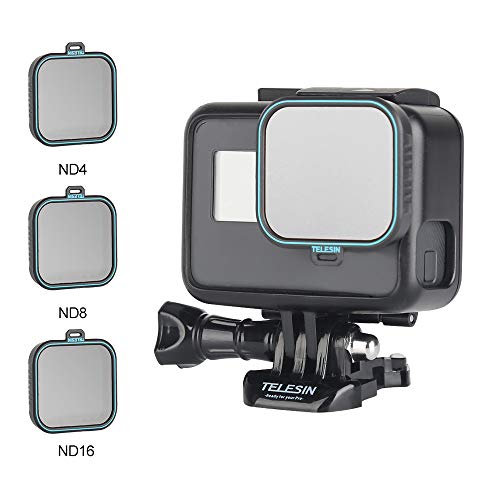 TELESIN Gopro hero7black/hero6/hero5用レンズフィルター ND減光フィルターND4 ND8 ND16 カメラ保護フィルター 光学ガラス 航空アルミフレーム goproアクセサリー (NDセット)