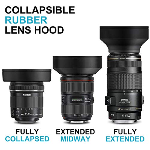 Neewer レンズアクセサリーセット Canon PowerShot SX530 HS、SX520 HS、SX60 HS、SX50 HS、SX40に対応 セット内容：フィルターアダプターリング+ 67mmフィルターセット（UV/CPL/ND4）+ラバーレンズフード+レンズキャップ+フィルターポーチ