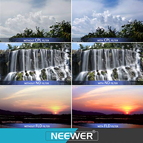 Neewer 52mmフィルターキット UV/CPL/FLD ND2/ND4/ND8 クローズアップ(+1/+2/+4/+10) 52mm口径レンズ カメラに対応