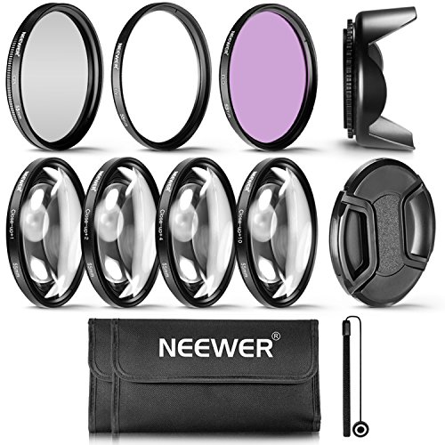 Neewer 55mmフィルターキット　UV/CPL/FLD　クローズアップ(+1/+2/+4/+10)　55mm口径のレンズに対応