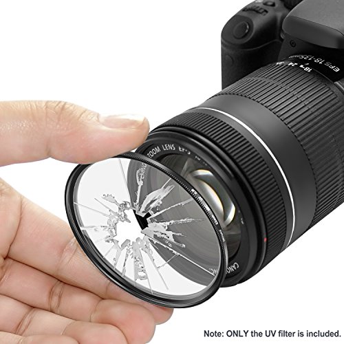 Neewer 52MM 保護用UVレンズフィルター マルチコーディング 光学ガラス製 アルミ合金フレーム PENTAX (K-30 K-50 K-5 K-5 II) Canon EF 50mm f/1.8 II Nikon D7100 D5000 D3000 DSLRカメラに対応
