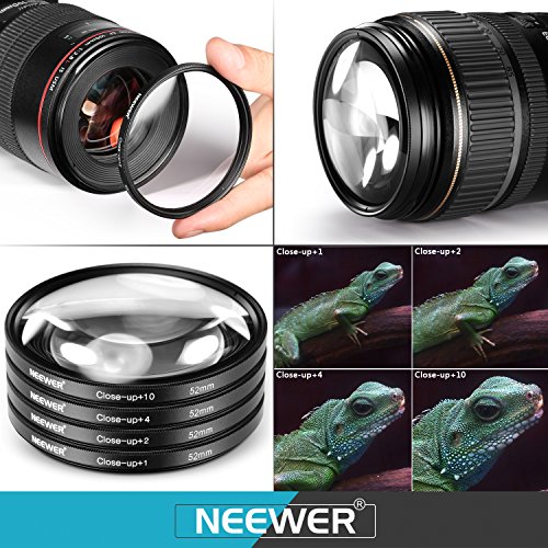 Neewer 52mmフィルターキット UV/CPL/FLD ND2/ND4/ND8 クローズアップ(+1/+2/+4/+10) 52mm口径レンズ カメラに対応