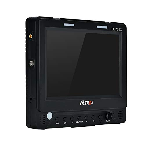 VILTROX カメラビデオ液晶モニター DC-70EX カメラ用液晶モニター 7インチ 4K HD 1024x600 HDMI/SDI/AV入出力 カメラビデオLCDモニター 一眼レフ DSLRカメラ ビデオカメラ用 ホットシューアダプター付き