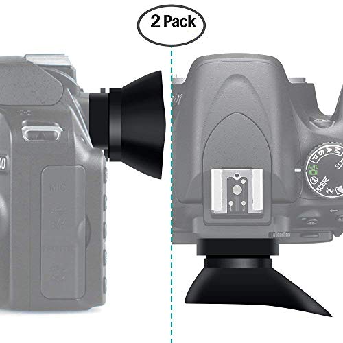 AFUNTA カメラアイカップ アイカップ アイピースカッ NIKON DSLR交換用 接眼目当て 良質 バラー製 ブラック 2個入り