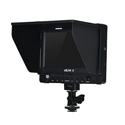 VILTROX カメラビデオ液晶モニター DC-70EX カメラ用液晶モニター 7インチ 4K HD 1024x600 HDMI/SDI/AV入出力 カメラビデオLCDモニター 一眼レフ DSLRカメラ ビデオカメラ用 ホットシューアダプター付き
