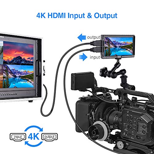 Eyoyo E5 5インチ フィールドモニター デジタル一眼レフカメラ用 IPSモニター 1920x1080 170°広角 HDMI 4K入力 118g軽量 外付けモニター 撮影用 マジックアーム付属