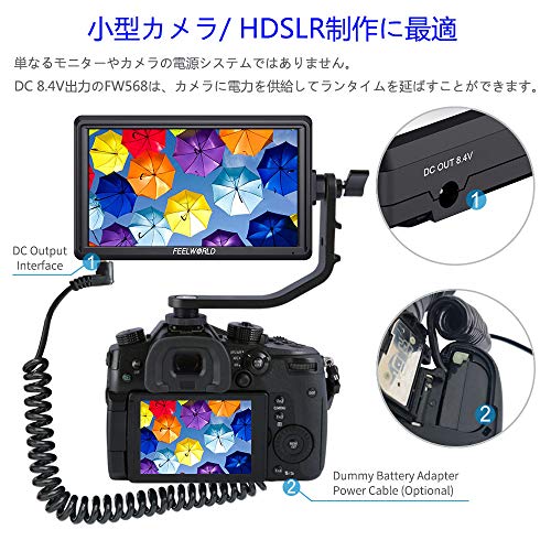 Feelworld FW568 カメラ用液晶モニター 5.5インチIPS 超薄型 1920x1080 HD オンカメラ ビデオモニター 4K HDMI信号出力 一眼レフ カメラ撮影確認用 DSLR カメラフィールドモニター ビデオピーキングフォーカスアシスト【一年間保証＆日本語設定可能】
