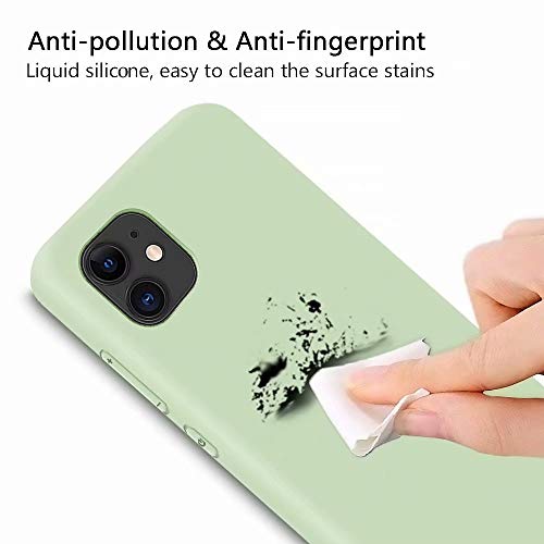 MTR iPhone11ケース tpu シリコン 専用カバー薄型 指紋防止 精細ファイバー裏地 耐衝撃 柔らかい殻 アイフォン11の保護カバー (抹茶グリーン)