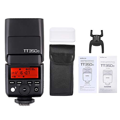 Godox Thinklite TT350C ミニ 2.4G ワイヤレス TTL カメラ フラッシュ マスター＆スレーブ スピードライト 1/8000s HSS Andoerクリニングクロス付き Canon 5D MarkIII 80D 7D 760D 60D 600D 30D 100D 1100D デジタル Xカメラ用