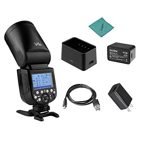 Godox V1C プロ カメラフラッシュ スピードライト スピードライト ラウンドヘッド フレネルズーム キヤノンEOSシリーズ1DX、5DマークII、5DマークII、6D、7D、60D、50D、1100D、1000D、5DマークIV、7DマークII、6DマークII、760D、750D、70D、80D、800D、77D、M5、M3、M50