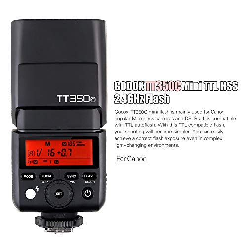 【正規品 技適マーク付き 日本語説明書付】Godox Thinklite TTL TT350C ミニカメラフラッシュ高速1 / 8000s GN36 DSLR Canon Cameras,5D Mark III 80D 7D 760D 60D 600D 30D 100D 1100D Cameras シリーズ