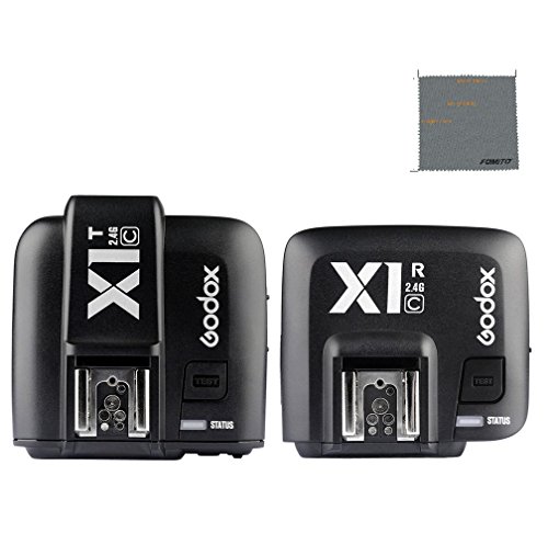 GODOX X1T-C 送信機+X1R-C受信機 TTL Wireless Flash Trigger Transmitter Receiver 　TTL 1/8000s HSS 32チャンネル 2.4G無線 LCD フラッシュ ストロボトリガ 送信機 受信機 カメラシャッターリリース Canon EOS カメラ適用 Godox TT685C スピードライトと互換性がある