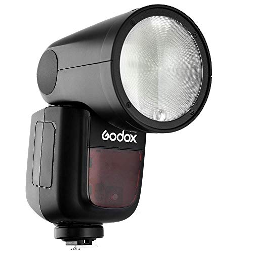 Godox V1-S カメラフラッシュ ソニー用 丸型ヘッド設計 GODOX 2.4GHz TTL 磁気アクセサリポート+リチウムイオン電池+USB充電スタント