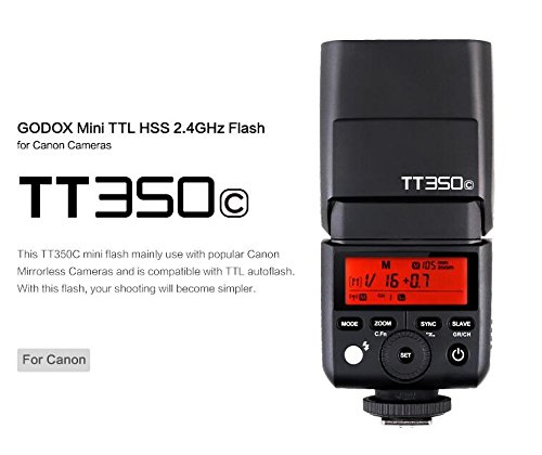 GODOX TT350C TTL Miniカメラフラッシュ ガイドナンバー36 内蔵2.4Ｇ TTLオートフラッシュ Canon カメラ 5D Mark III, 80D, 7D, 760D, 60D, 600D, 30D, 100D, 1100D, Digital X等機種対応