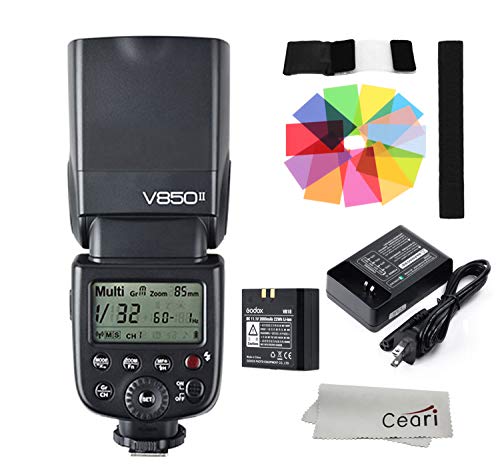 【正規品 技適マーク付き日本語説明書付】 Godox V850II 2.4G TTL フラッシュ GN60 HSS 1/8000s 2000mAh リチウムイオン（Li-ion電池）フラッシュ、650フルパワーフラッシュを、0.01～1.5秒でリサイクル DSLR Canon, Nikon, Olympus, Pentax互換性があります