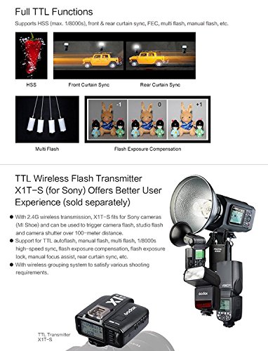 GODOX TT350S TTL Miniカメラフラッシュ 内蔵2.4Ｇ TTLオートフラッシュ SONY マイクロ一眼レフカメラとSONY 一眼レフカメラに適用 対応機種a7RII,a7R,a58,a99,ILCE6000L,a77II,RX10等 技適マーク付き