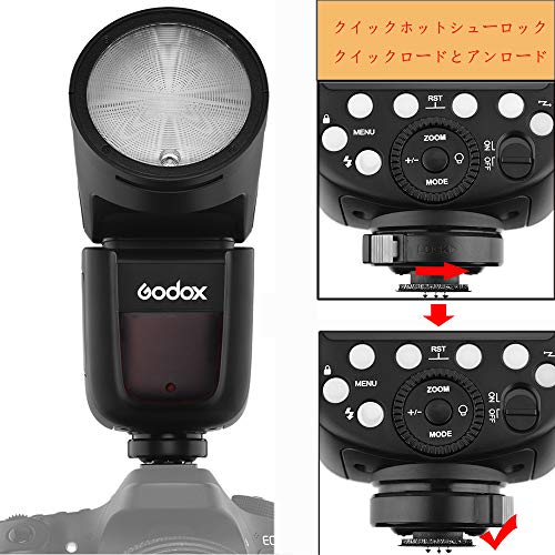 GODOX V1-N TTLオンカメラ丸型カメラフラッシュスピードライト、Nikon製カメラ対応 ポートレート写真、静物写真、結婚式の写真、イベントなどの撮影シーンに最適