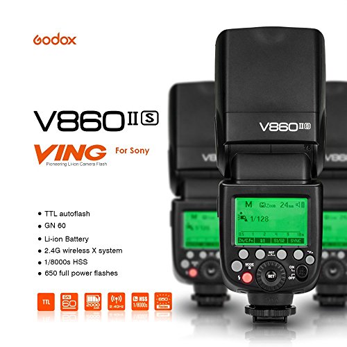 【技適マーク付き】Godox Ving V860IIS 2.4G GN60 TTL HSS 1/8000s リチウムオン電池カメラフラッシュスピードライト - 1.5Sリサイクルタイム650フルパワーポップ TTL/M/マルチ/ S1/ S2をサポート Sonyソニーデジタル一眼レフカメラに対応 日本電波法認証取得