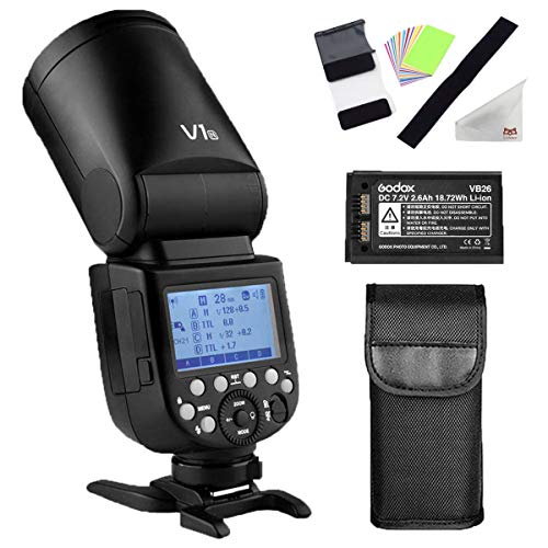 【正規品 技適マーク付き日本語説明書PDF档】Godox V1-N Godox V1-N カメラフラッシュ ニコン用 丸型ヘッド設計 GODOX 2.4GHz TTL マスター･スレーブ 磁気アクセサリポート リチウムイオン電池 Nikonシリーズモデルに対応 ポートレート写真、静物写真、結婚式の写真、イベントなどの撮影シーンに最適