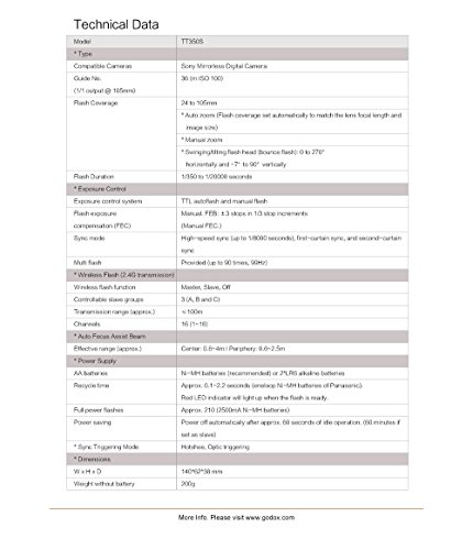 【Godox正規代理店&技適マーク付き】Godox TT350S ミニフラッシュ 2.4G HSS 1 / 8000s TTL 0.1〜2.2秒リサイクル時間 24-105mm自動/手動ズーム ミラーレスデジタルカメラ対応