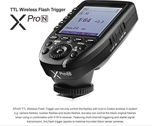 【正規品 技適マーク付き日本語説明書付】Godox Xpro-N E-TTL II 2.4G ワイヤレスフラッシュトリガー 高速同期 1 / 8000s Xシステム 高速 大画面 LCD スクリーントランスミッタ 互?性 Nikon カメラ用