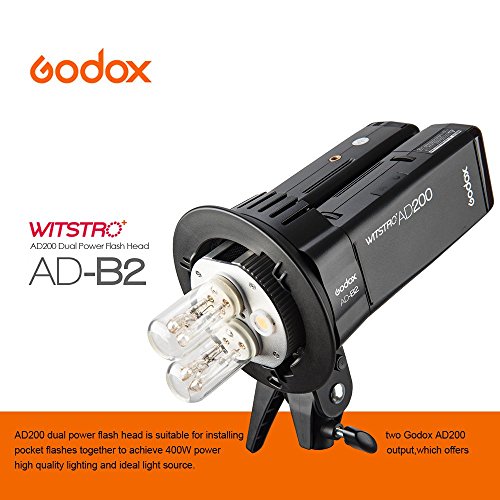 Godox Witstro AD-B2フラッシュヘッド デュアルパワー 400W強力パワー Godox AD200フラッシュライト用