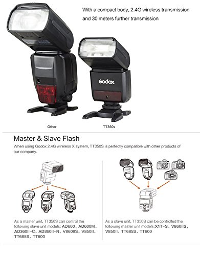 GODOX TT350S TTL Miniカメラフラッシュ 内蔵2.4Ｇ TTLオートフラッシュ SONY マイクロ一眼レフカメラとSONY 一眼レフカメラに適用 対応機種a7RII,a7R,a58,a99,ILCE6000L,a77II,RX10等 技適マーク付き