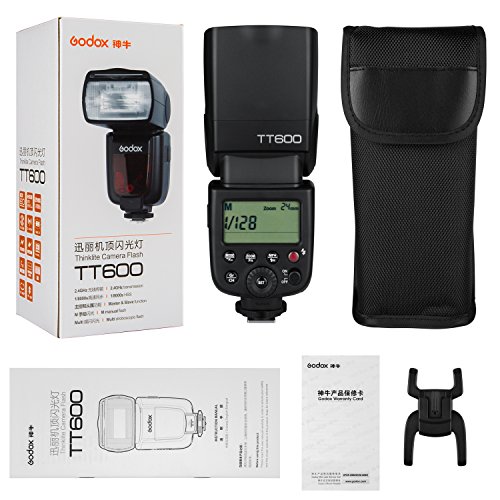 【電波法認証取得】Godox TT600 カメラフラッシュ 2.4GワイヤレスXシステム内蔵 LCDパネル搭載 1/8000s 高速シンクロ Canon/Nikon/Pentax/Olympus DSLR カメラ対応