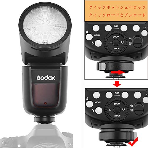 Godox V1N TTLオンカメラ丸型カメラフラッシュスピードライト、Nikon製カメラ対応+Godox AK-R1ポケットフラッシュアクセサリーキット ポートレート写真、静物写真、結婚式の写真、イベントなどの撮影シーンに最適