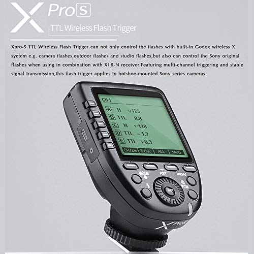 Godox Xpro-S TTLワイヤレスフラッシュトリガー2.4Gワイヤレス1 / 8000s高速同期 Sony DSLRカメラ用