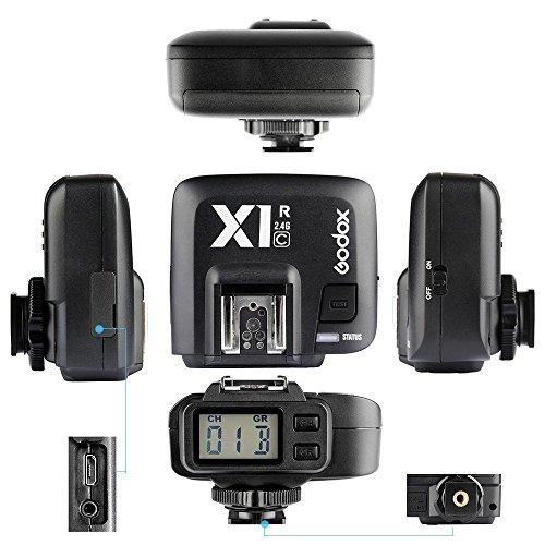 GODOX X1T-C 送信機+X1R-C受信機 TTL Wireless Flash Trigger Transmitter Receiver 　TTL 1/8000s HSS 32チャンネル 2.4G無線 LCD フラッシュ ストロボトリガ 送信機 受信機 カメラシャッターリリース Canon EOS カメラ適用 Godox TT685C スピードライトと互換性がある