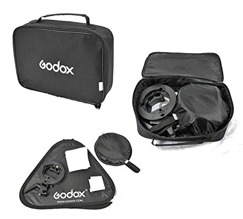 カメラソフトボックス, フォトスタジオ用 Godox 80x80cmソフトボックス+Sタイプフラッシュブラケット+スピードライトカメラフラッシュライト 用キャリングバッグキット
