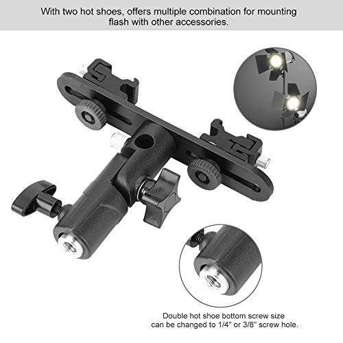 VBESTLIFE フラッシュブラケット 2台設置可能 デュアルタイプ 軽量 高耐久 カメラ撮影アクセサリ スピードライト用