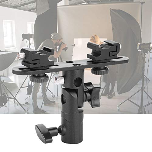 VBESTLIFE フラッシュブラケット 2台設置可能 デュアルタイプ 軽量 高耐久 カメラ撮影アクセサリ スピードライト用