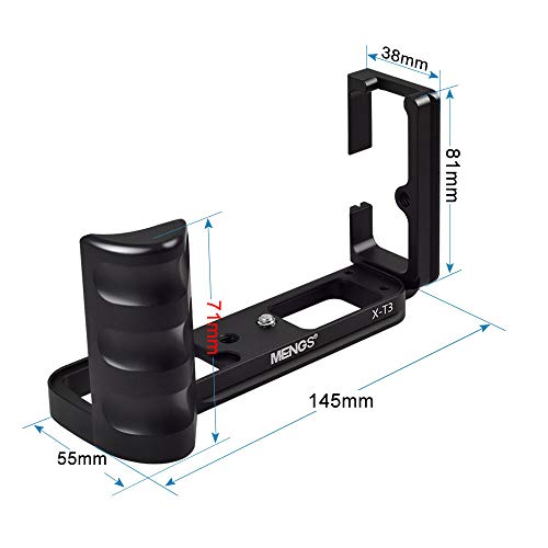 [MENGS] X-T3 L字型クイックリリースプレート、ハンドグリップとアルミニウム合金材質、Fujifilm X-T3カメラ用Arca-Swiss規格対応