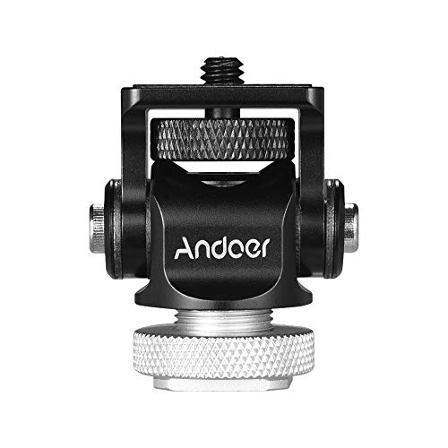 Andoer ミニ ボールヘッド 180°回転 ホット フラッシュ シュー マウント アダプター 1/4インチネジ レンチ付き デジタル 一眼レフカメラ用 マイク LED ビデオライト モニター 三脚 一脚用