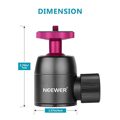 Neewer カメラ用三脚ボールヘッド 360度回転と縦90度傾斜可 回転パノラマボールヘッド 1/4インチネジ付き デジタル一眼レフカメラ、ビデオカメラ、三脚一脚、スライダーなどに対応 耐荷重5キロまで