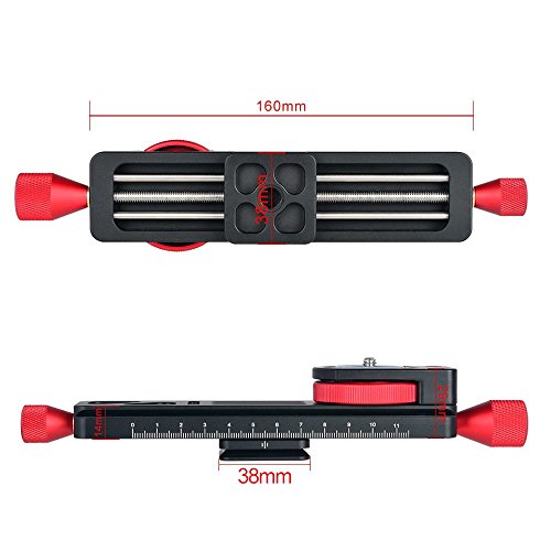 [MENGS] W-160 メタル製ウォームギヤ式マクロフォーカスレールスライダー 撮影用クローズアップクランププレート 115mm調整可Arca-Swiss標準と互換性, DSLRカメラ用