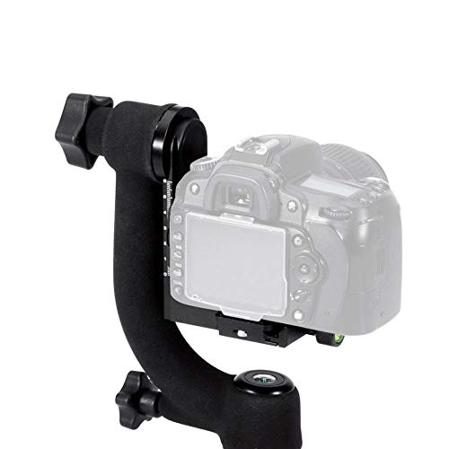 アルミ合金製 360度パノラマジンバル 雲台（アルカスイス規格 1/4''クイックリリースプレート） バブルレベル デジタル一眼レフカメラ用 最大30ポンド/13.6キロ BK-45