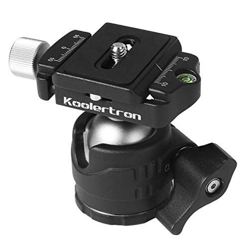 Koolertronボールヘッド アップグレードバージョンDSLR カメラ ビデオ クイックリリース付き360度回転パノラマ アルミニウム合金 縦横モード簡単切替え 耐荷重10kg(H-28)