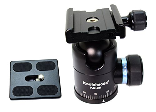 koolehaoda KQ-36三脚ボールヘッド 自由雲台 + クイックリリースプレート カメラの三脚用、 の最大負荷18KG（CNC加工） (KQ-36)