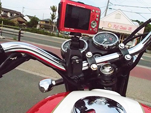 PureNicot カメラマウント オートバイ・バイク・自転車のハンドルにカメラを固定 GoPro デジカメ カメラスタンド トライポッドマウント付き