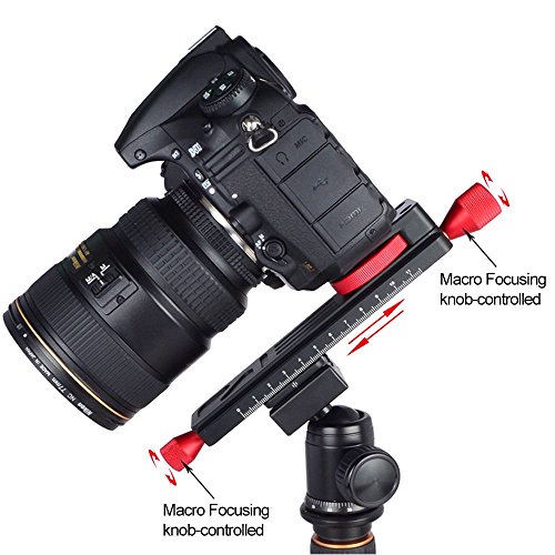 [MENGS] W-160 メタル製ウォームギヤ式マクロフォーカスレールスライダー 撮影用クローズアップクランププレート 115mm調整可Arca-Swiss標準と互換性, DSLRカメラ用