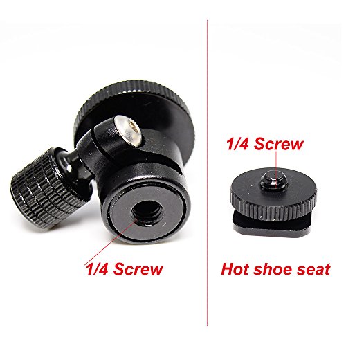 koolehaoda 1/4 Mini BallHead & Hot Shoe Mount Adapter For Camera Video Light Tripod Monopod 141［並行輸入］